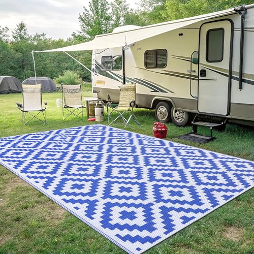 Waterproof Outdoor Rug 5x8 ft, Reversible Plastic Straw Patio Mat Z2613