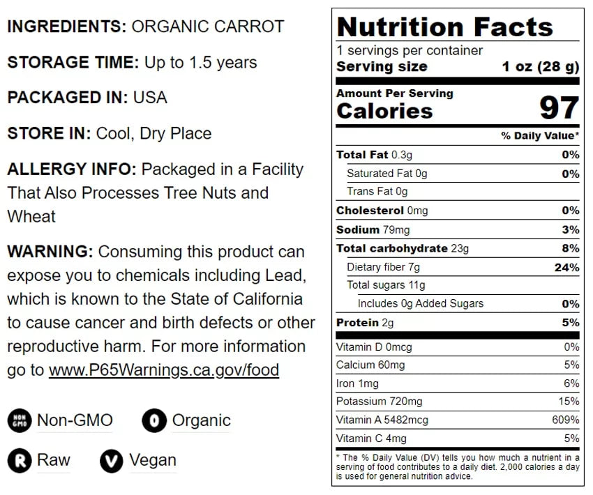 Organic Carrot Powder, 1.5 Pounds, Non-GMO, Vegan N666326