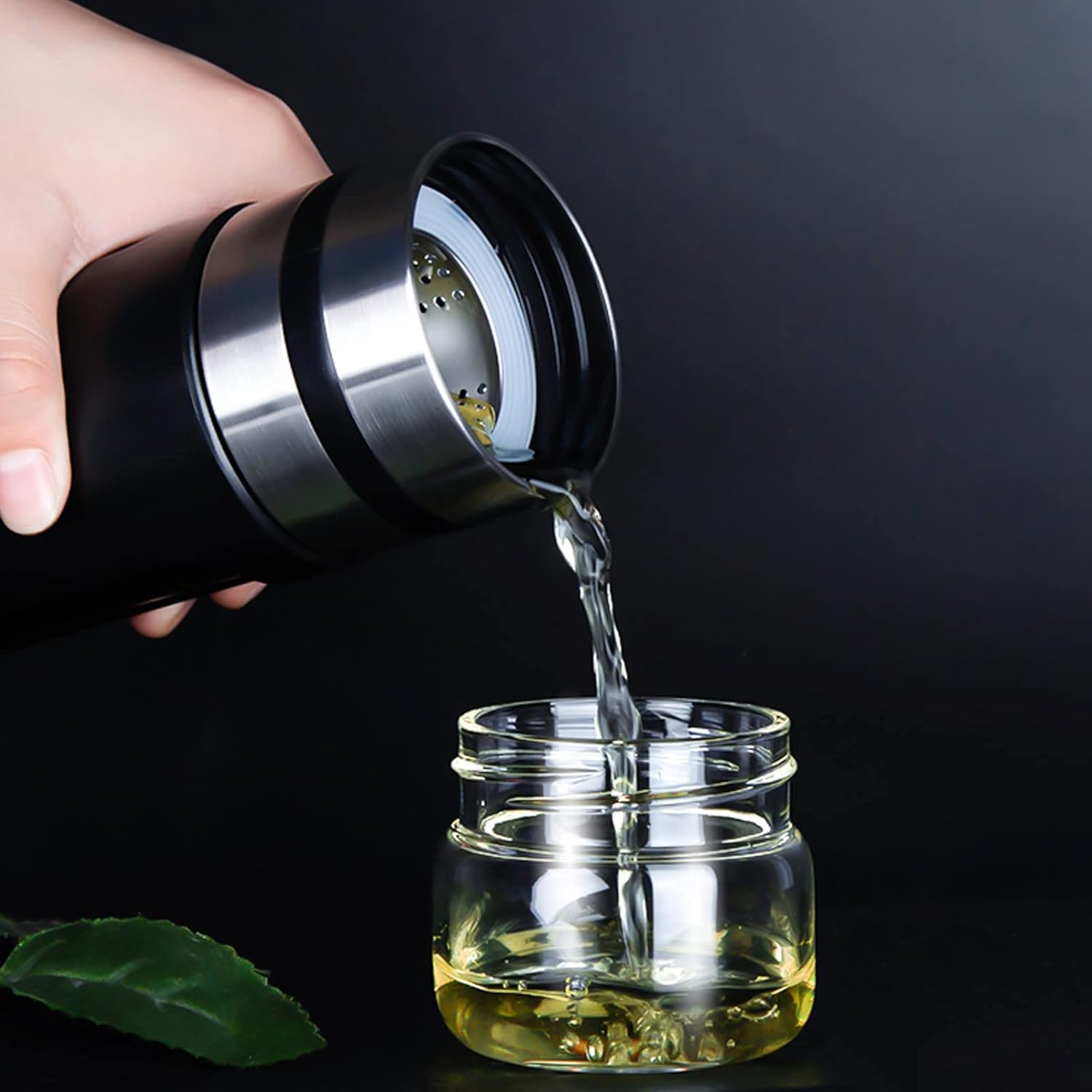 Glass Tea Infuser Bottle Double Wall with Strainer M661523