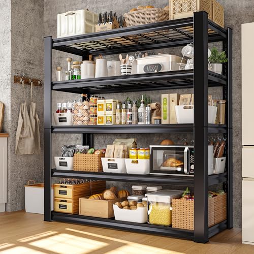 Heavy Duty Metal Shelving 5 Tier Adjustable Storage Shelves, 72" H x 35.5" W x 16" D, Black D96275