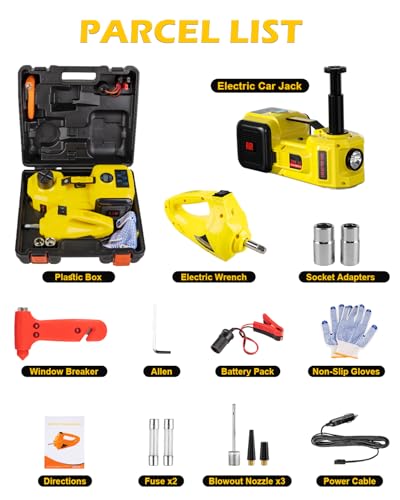 Car Jack 5 Ton 12V with Impact Wrench and LED Light H707