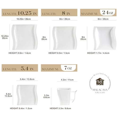 Ivory White Porcelain Dinnerware Set, 60 Piece for 12 H670941