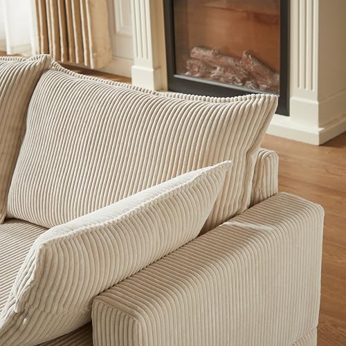 Modular Storage Sectional Sofa with Movable Ottomans, U-Shaped Chenille U839651
