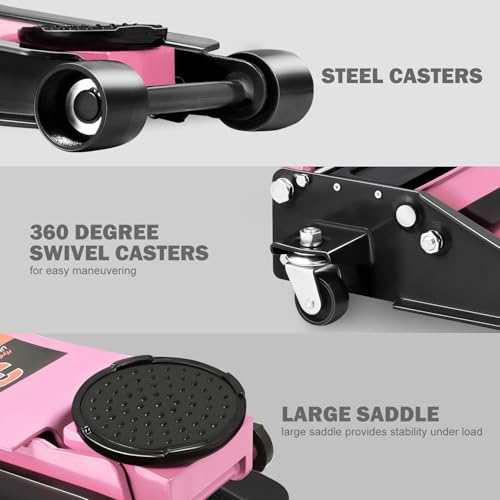 Floor Jack 3 Ton Capacity, Low Profile Heavy Duty Hydraulic Car Jack, Lifting Range 3"-20" O821
