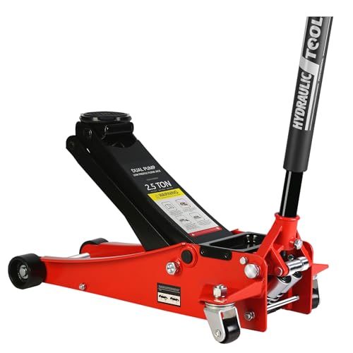 Heavy Duty Hydraulic Floor Jack, Low Profile Steel Racing Jack, 2 Ton Capacity, Blue H1350