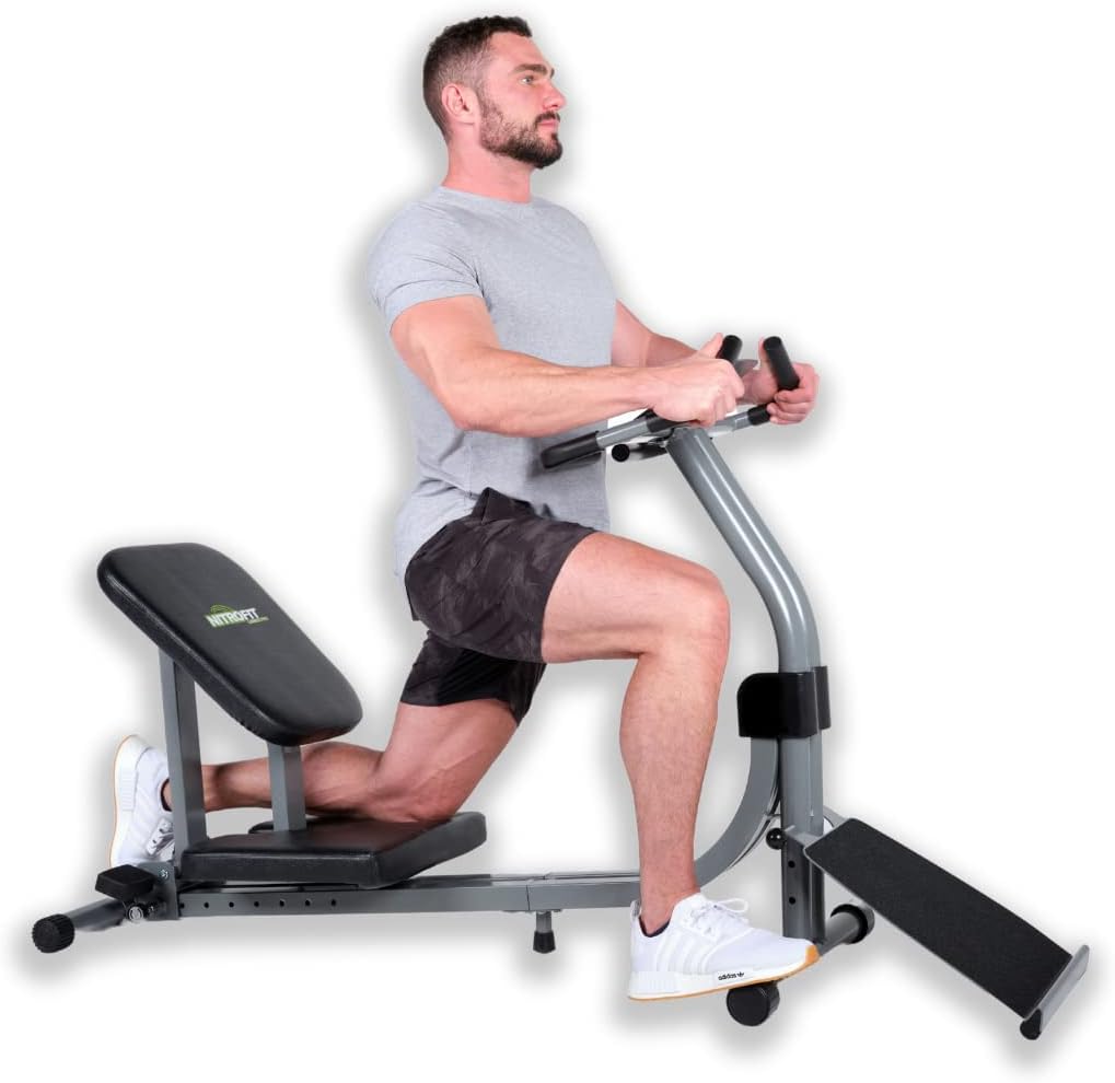Full Body Stretching Machine with Adjustable Sliding Seat and Slant Board for Flexibility and Back Pain Relief N741418