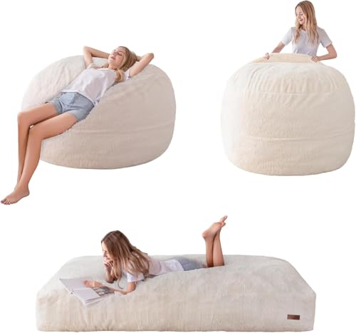 Giant Bean Bag Chair Bed for Adults, Convertible Floor Sofa Mattress R473823