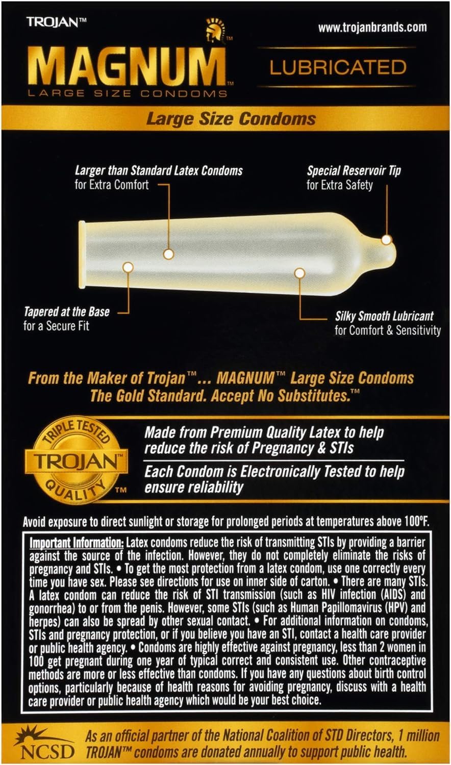 Magnum XL Lubricated Latex Condoms 12 Count N37302