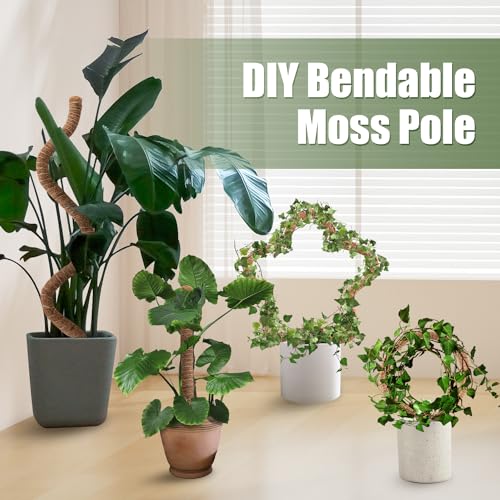 2 Pack 63 Inch Bendable Moss Pole for Climbing Plants B44433