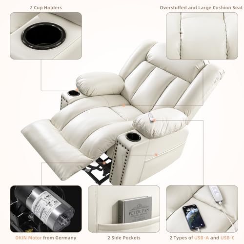 Power Lift Recliner Chair for Elderly with Heat and Massage, Adjustable Positions, Dark Brown P618617