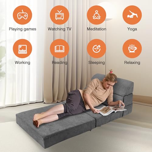 Folding Sofa Bed Convertible Sleeper Chair with Back Support I89003