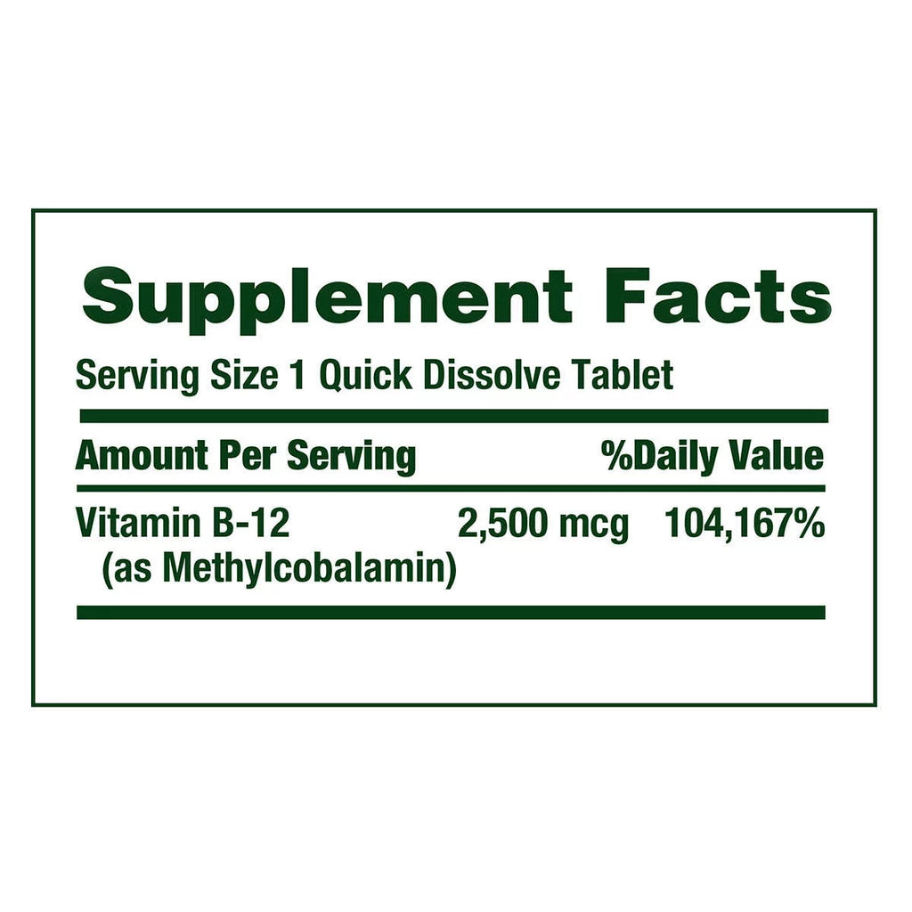 Vitamin B-12 2500 mcg, 300 Quick Dissolve Tablets A6807