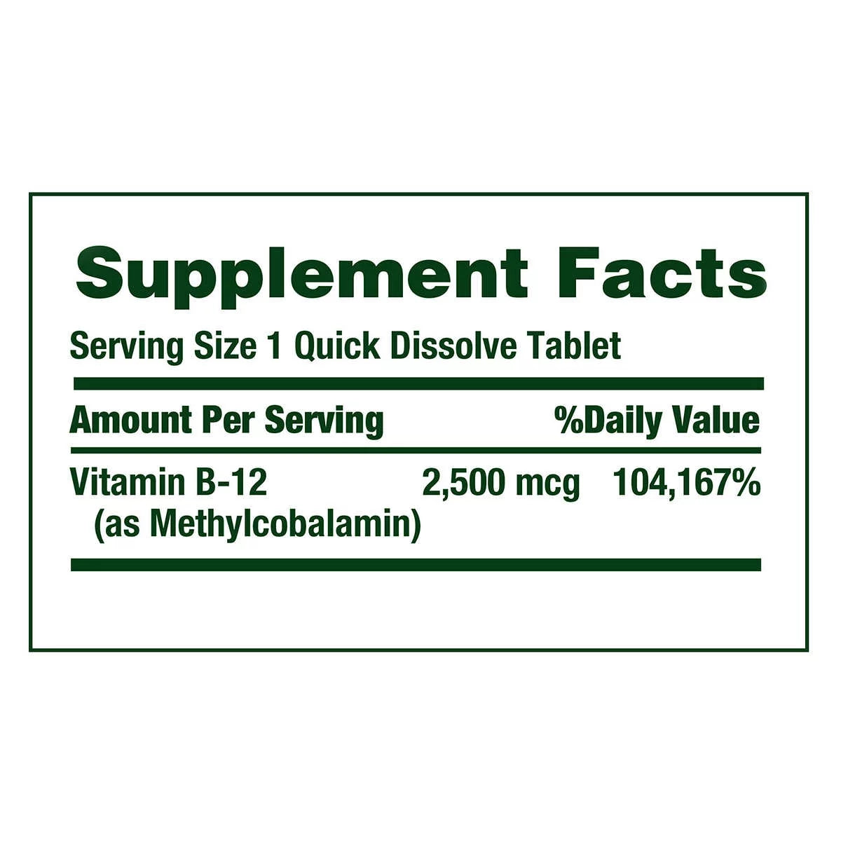 Vitamin B-12 2500 mcg, 300 Quick Dissolve Tablets A6807