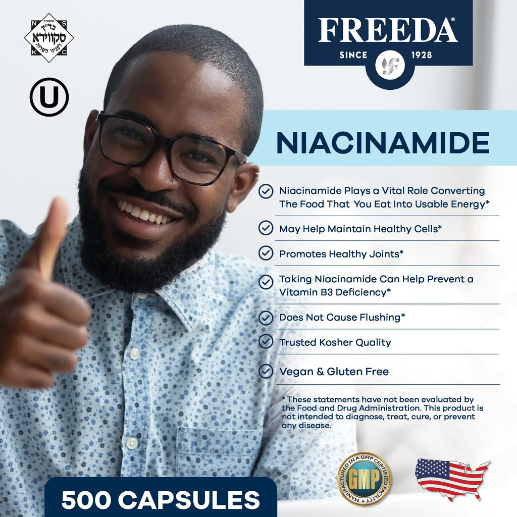 Niacinamide 250 mg Vitamin B3 Supplement, 500 Capsules L9965