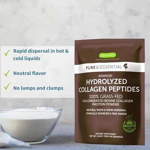 Hydrolyzed Bovine Collagen Peptides Powder, Types 1, 2 & 3, Non-GMO, Gluten & Dairy Free V973