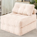 Folding Sofa Bed with Dual Pillow and Handle, Convertible Sleeper Chair, Black M821