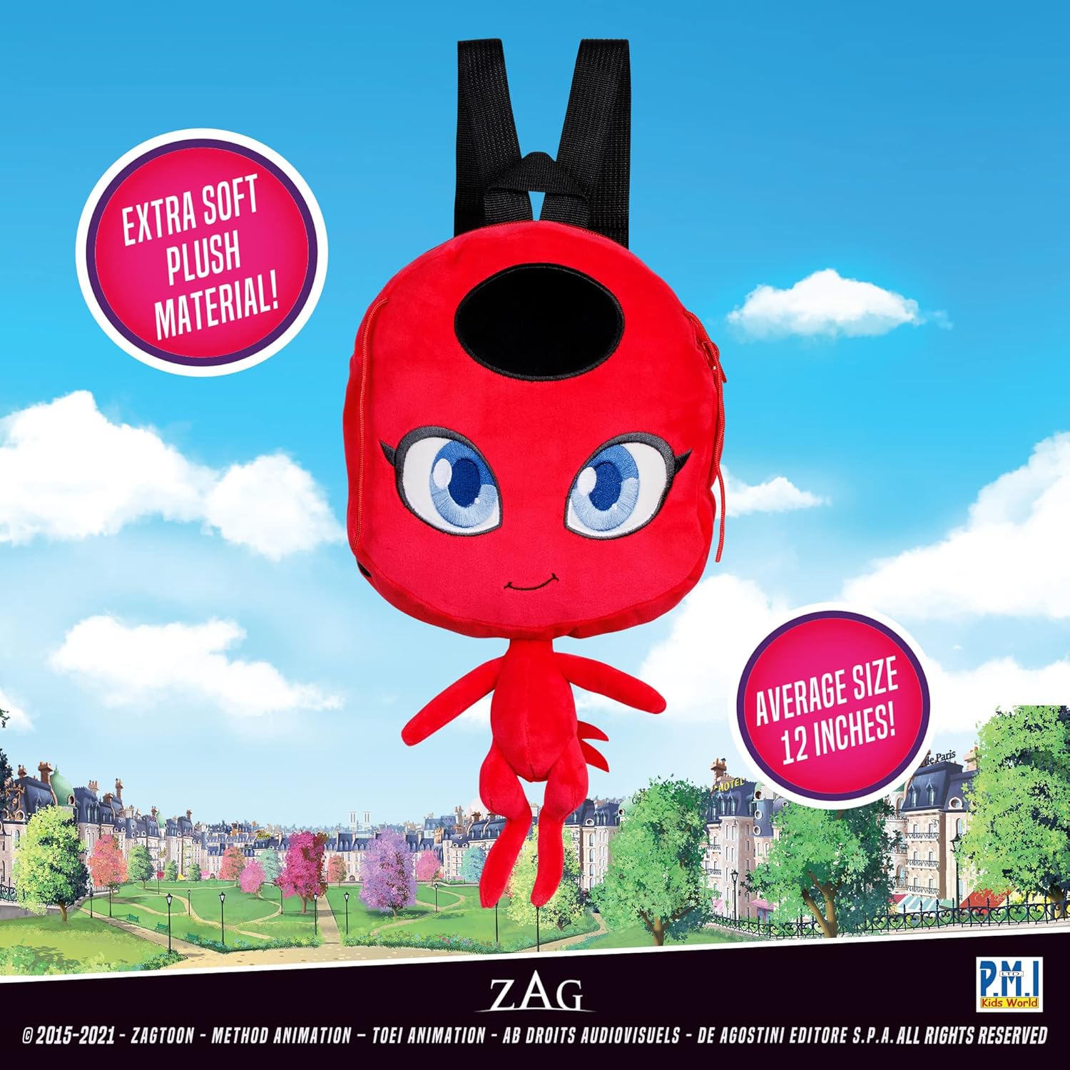 Miraculous Ladybug Plush School Backpack 12-Inch Collectible H360847