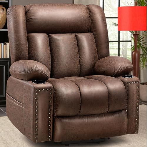Power Lift Recliner Chair for Elderly with Heat and Massage, Adjustable Positions, Dark Brown P618617