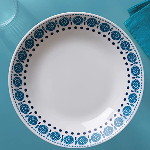 Pasta Bowl Plate Set 4-Piece, 8.5" Higher Rimmed Glass Dinnerware E13529