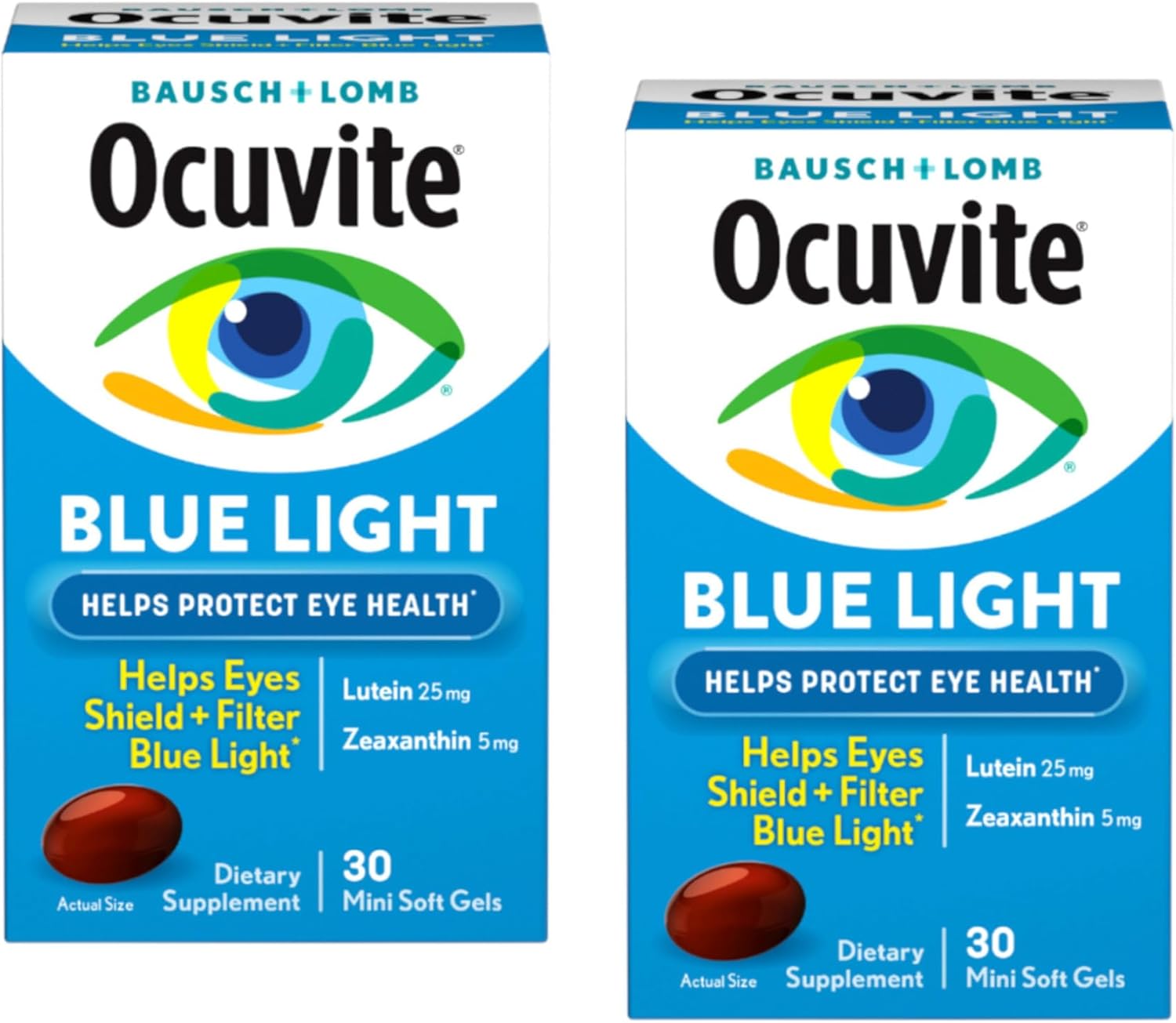 Lutein & Zeaxanthin Supplement, 30 Softgels, Pack of 2 V623679