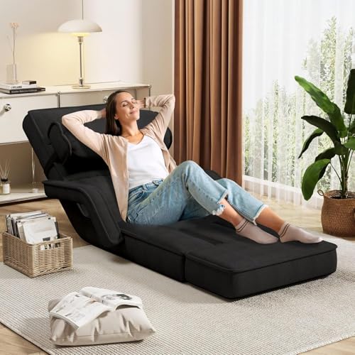 Folding Floor Chair with Adjustable Backrest, Portable Recliner Seat for Adults N6716