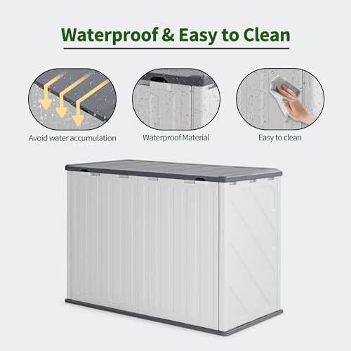 Plastic Storage Shed 4.3 x 2.5 ft, Waterproof Outdoor Cabinet with Floor L995