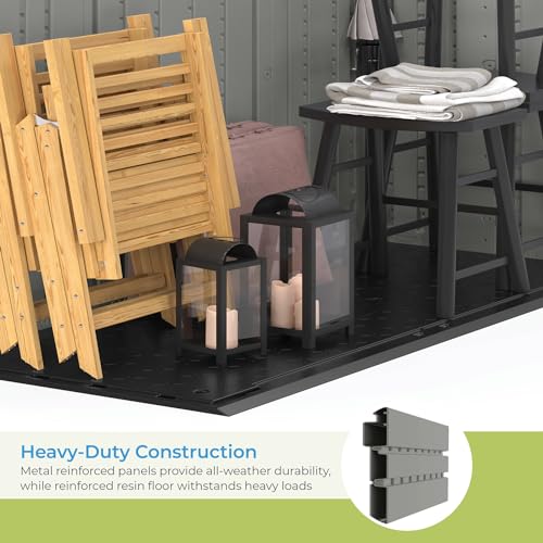 Heavy-Duty Resin Outdoor Shed with Double Doors and Windows, 6 x 3 ft X3464