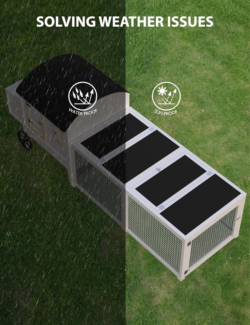 Outdoor Wooden Chicken Coop for 3-5 Chickens with Run and Nesting Box Q511912