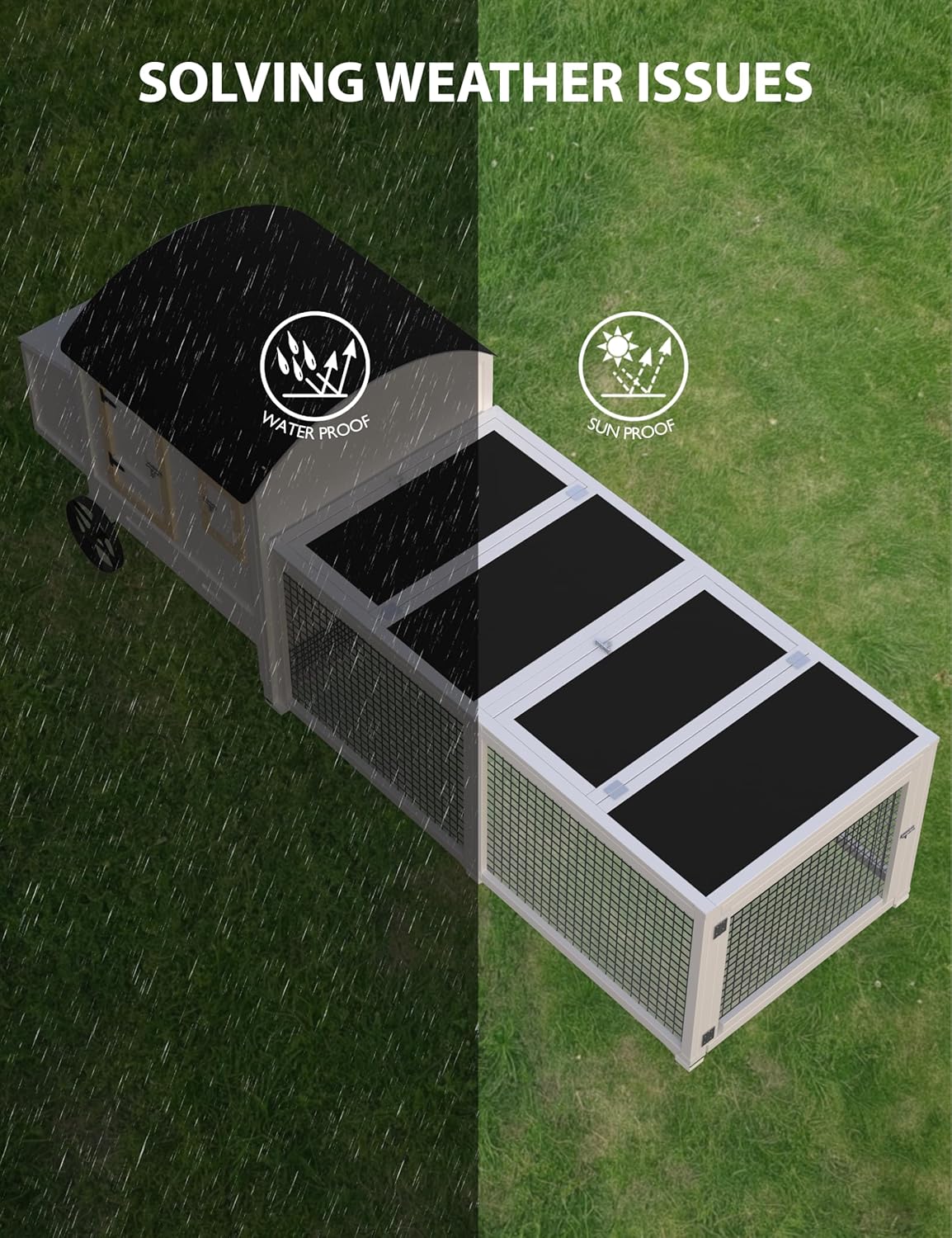 Outdoor Wooden Chicken Coop for 3-5 Chickens with Run and Nesting Box Q511912