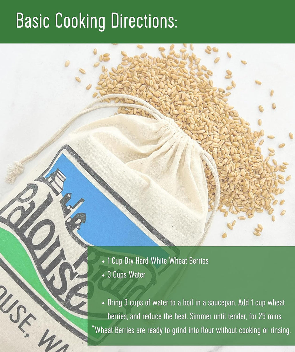Hard White Wheat Berries, 3-4 LB Kraft Bags, Sproutable, Non-GMO B20751