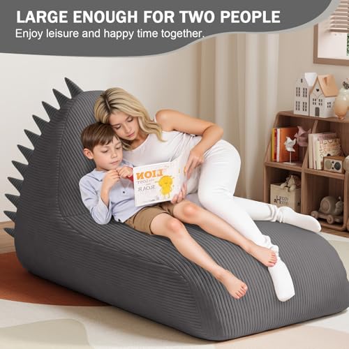 Unicorn Bean Bag Chair for Kids with Filler, Corduroy Floor Lounger, Pink W9694
