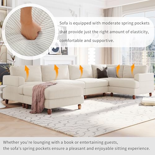 Modular Sectional Sofa with Ottoman, U-Shaped Lounge Couch H930