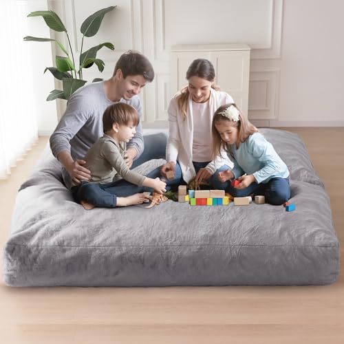 Giant Bean Bag Chair Bed for Adults, Convertible Floor Sofa Mattress R473823