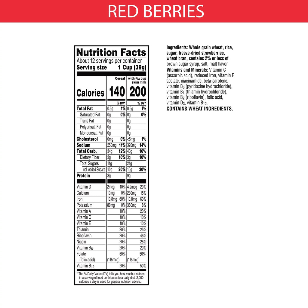 Red Berries Cold Breakfast Cereal, 24 Pack B9196