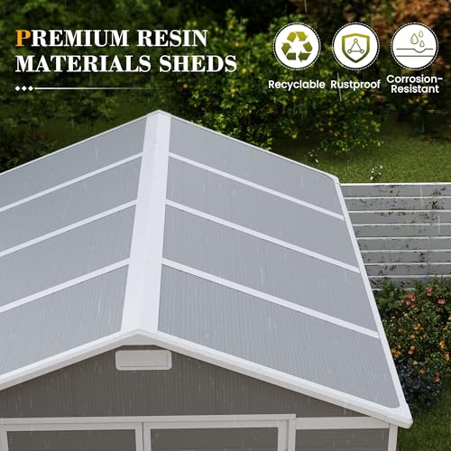 Outdoor Storage Shed 6 x 6 FT Resin Garden Shed with Lockable Door U891