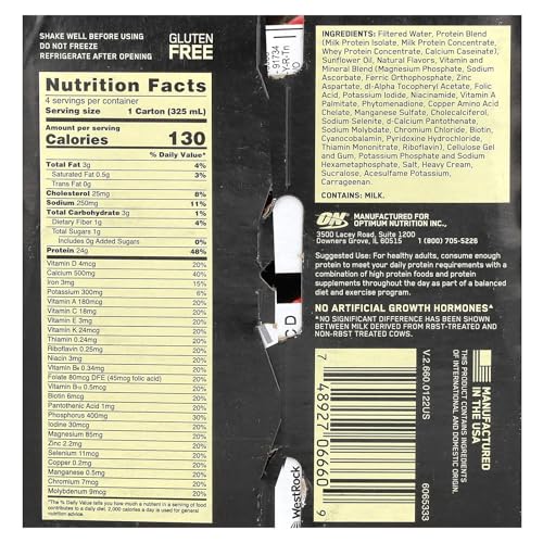 Protein Shake, 24g Protein, Chocolate, 11 Fl Oz, 12 Count N68150