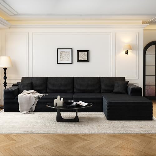 Modular Sectional Sofa with Ottoman, U-Shaped Deep Seat Couch for Living Room O870