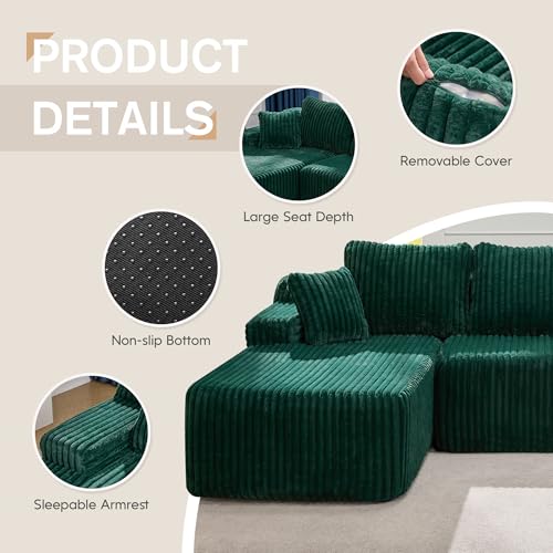 Modular L-Shape Sectional Sofa with Oversized Chaise A47792