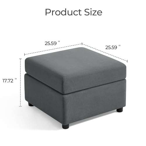 Modular Sectional Sofa with Storage, U Shaped Couch, Blue Y4358