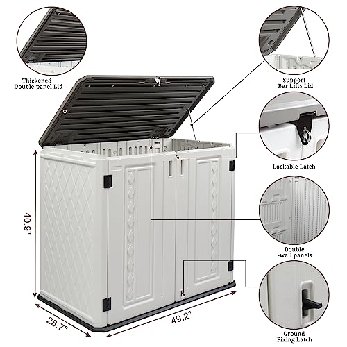 Outdoor Storage Shed, Resin Cabinet with Lockable Weatherproof Design O6489