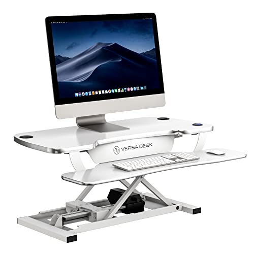 Electric Standing Desk Converter, Height Adjustable Sit to Stand Riser, Dual Monitor Workstation, Black Z74939