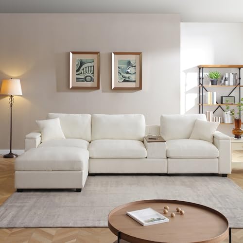 Modular Sectional Sofa with Ottoman, U-Shaped Lounge Couch H930