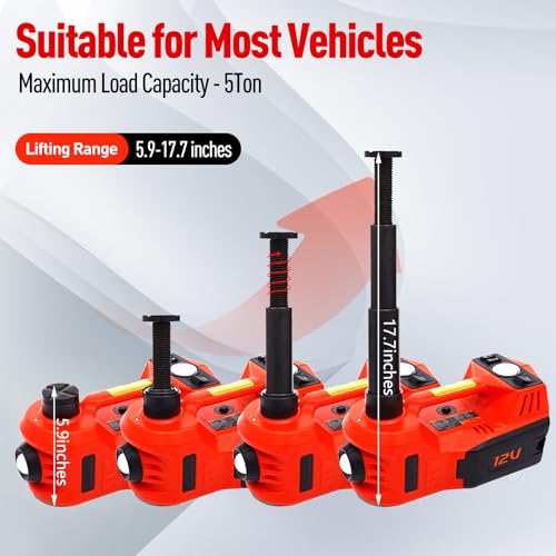 Car Jack 5 Ton 12V Hydraulic Floor Jack with Tire Pump for SUV Truck Sedan Y8373