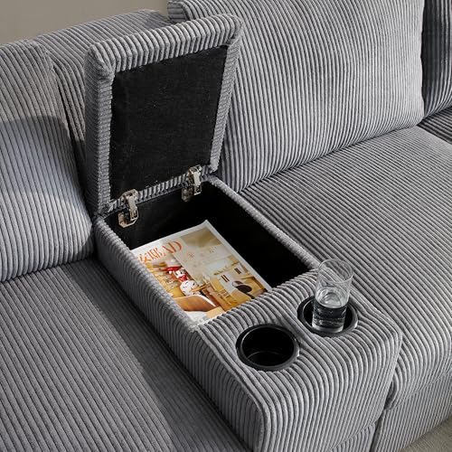 Modular Sectional Sofa with Ottoman, U-Shaped Lounge Couch H930