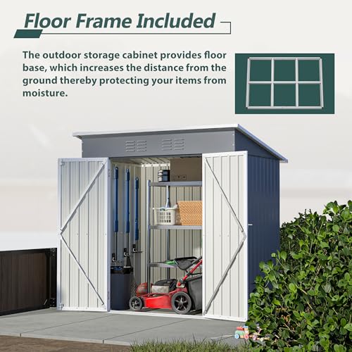Outdoor Storage Shed, Heavy-Duty All-Weather Tool Shed with Lockable Doors C3585