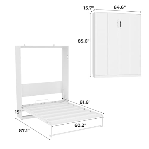 Twin Murphy Bed with Charging Station and Drawer R7073