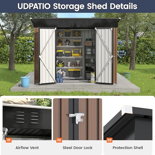 Outdoor Storage Shed 6 x 6 FT Resin Garden Shed with Lockable Door U891