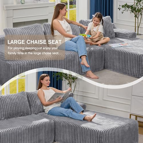 Modular L-Shape Sectional Sofa with Oversized Chaise A47792