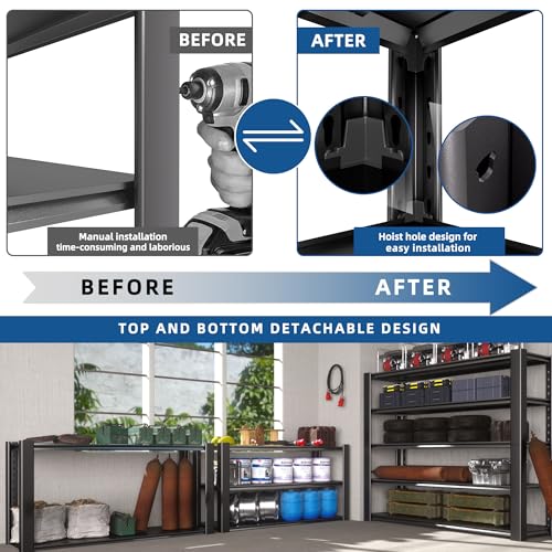 Heavy Duty Garage Shelving Unit, 5-Tier Adjustable Metal Storage Rack Y532