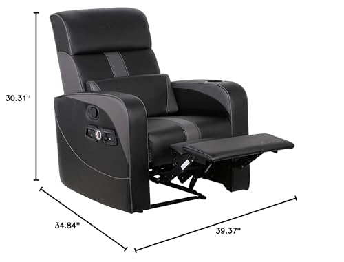 Recliner Gaming Chair with Bluetooth Audio, Headrest Speakers, Footrest and Cupholder M149